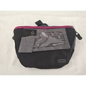 CHUMS Fanny Pack Bum Bag Crossbody Pack Black Gray & Pink Hiking travel‎ work